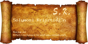 Solymosi Krisztián névjegykártya