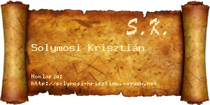 Solymosi Krisztián névjegykártya